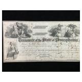 1863 Harrisburg PA State Appropriation Warrant