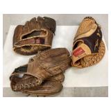 Assorted Vintage Baseball Gloves