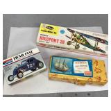 Three Vintage Toy Vehicle Model Kits