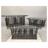 Set of 3 Metal Nesting Curved Top Baskets/Planters