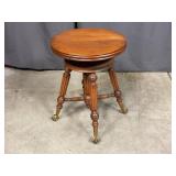 Victorian Style Clawfoot Adjustable Piano Stool