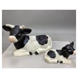 Set of Two Ceramic Cows