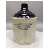 Antique Two-Tone Glazed Stoneware Advertising Jug