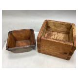 Vintage Wooden Square Bowls