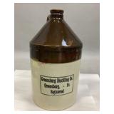 Vintage Greensburg Distilling Co. Stoneware Jug
