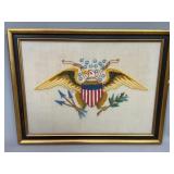 Framed Federal Eagle Embroidery