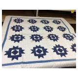 Antique Sawtooth Star Pattern Quilt