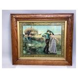 Framed Vintage Print "The Favored Swain"
