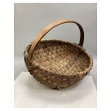 Vintage Woven Wood Splint Gathering Basket