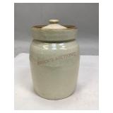 Vintage Lidded Stoneware Crock