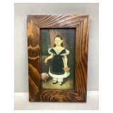 Wooden Framed "Girl With Cherries" Print