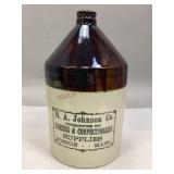 Vintage H.A. Johnson Co. Stoneware Jug