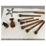 Vintage Wooden & Metal Toaster, Bobbins & More
