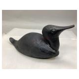 Wooden Waterfowl/Loon with Carved Eyes Decoy