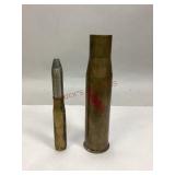 Two Vintage Ammunition Cartridges
