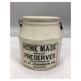 H.A. Johnson Co. Lidded Stoneware Crock