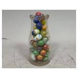 Half Pint Milk Bottle of Marbles