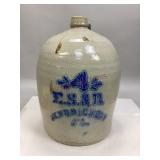 Antique ES&B #4 Stoneware Pottery Jug