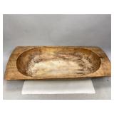 Primitive Rectangular Wooden Dough Bowl