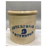 Antique Enterprise Pottery Co. Stoneware Crock
