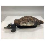 Vintage Glass Eyed Black Duck Decoy