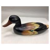 Hand-Painted Wooden Glass Eye Duck Decoy