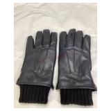 Black Leather Gloves with Acrylic Lining