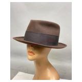 Vintage Brown Felt Pork Pie Hat