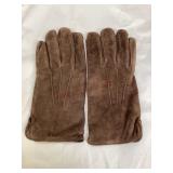 Vintage Suede-Style Gloves with Wool Lining