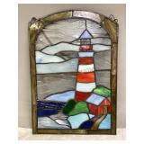 Stained Glass Lighthouse Wall Hanging