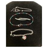 Sterling Beaded Anklet, Broken Chain & More