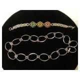 Sterling Silver Link Necklace & Chainmail Bracelet