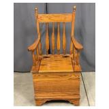 Wooden Storage Arm Chair