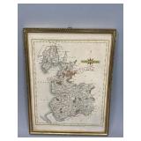 Framed Map of Lancashire
