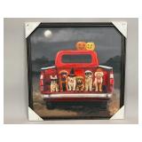Kirkland Framed Halloween Art Puppies in a Truck