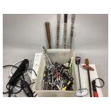 Plastic Container of Assorted Tools & More