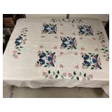 Blue Lovebirds Hand Stitched Quilt