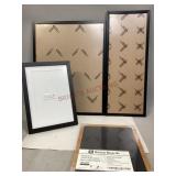 Assorted Plastic Picture Frames & Chalkboard