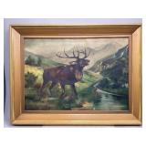 Vintage Framed Alathea Hirst Oil Painting 1912