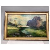 Vintage Framed Oil Painting by Alathea Hirst -1913