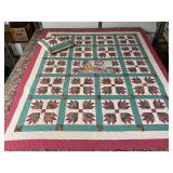 Bear Paw Tea Hand Stitched Quilt Dated 1994