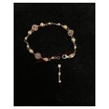 14K Beaded Bracelet & Pendant