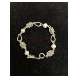 Michael Dawkins Sterling 14K & Pearl Bracelet