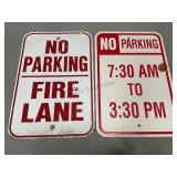 Two No Parking Single Sided Signs