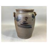 Cobalt Freehand Pa Stoneware Handled Crock