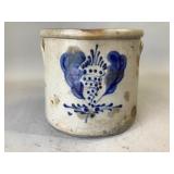 Cobalt Stoneware Handled Crock