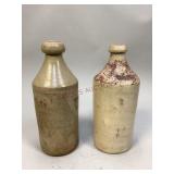 Antique Stoneware Salt-Glazed Ginger/Ale Bottles