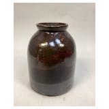 Vintage Brown Glazed Stoneware Crock