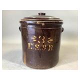 E.S. & B. New  Brighton, Pa Stoneware Crock