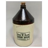 Ross W. Black Barbers' Supplies Stoneware Jug